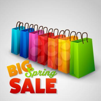 Big spring sale poster. Vector illustration EPS 10
