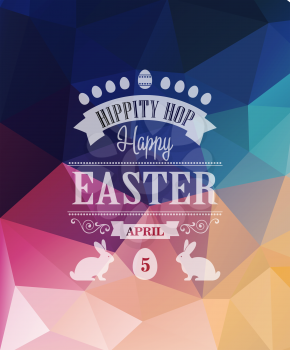Vector Happy Easter Typographical Poster. Retro design