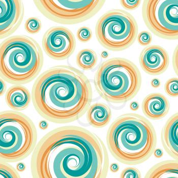 Vector Retro seamless pattern with hand drawing circle