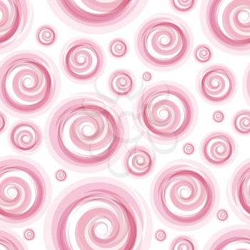 Vector Retro seamless pattern with hand drawing circle. Pink Pastel color.