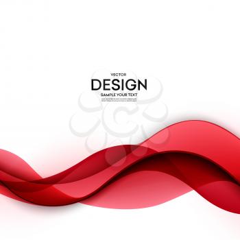 Abstract smooth color wave vector. Curve flow red motion illustration