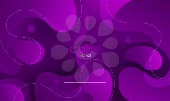 Purple liquid organic shape. Moving colorful abstract background. Dynamic Effect. Vector Illustration. Design Template for poster and cover.