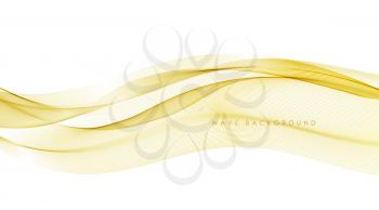 Vector abstract elegant colorful flowing gold wave lines isolated on white background. Design element for wedding invitation, greeting card