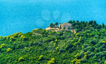 View of Fort Royal Castle on Lokrum Island near Dubrovnik in Croatia