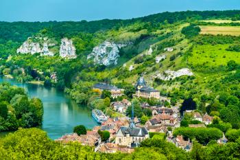 Les Andelys commune on the banks of the Seine in Upper Normandy, France