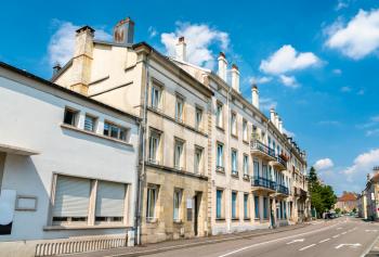 Typical french buildings in Epinal, the Vosges department of France