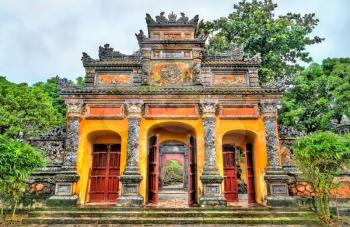 Ancient gate at the Imperial City in Hue. UNESCO world heritage in Vietnam