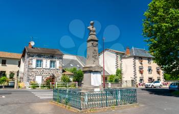 War memorial in Roffiac village, the Cantal department of France