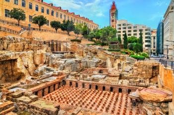 Ruins of the Roman Baths of Berytus in Beirut, Lebanon