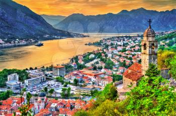 Church of Our Lady of Remedy in Kotor at sunset. Montenegro - Balkans, Europe