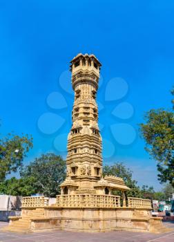 Kirti Stambha Tower of Hutheesing Jain Temple in Ahmedabad - Gujarat state of India