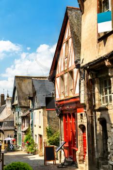 View of traditional houses in Vitre - Brittany, France