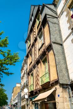 Traditional half-timbered houses in the old town of Rennes - Brittany, France