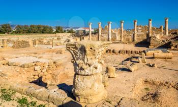 Roman columns in Paphos Archaeological Park - Cyprus