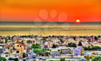 Sunset above the city of Paphos - Cyprus