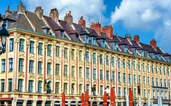 Traditional buildings in the old town of Lille, French Flanders