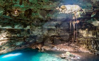 Cenote Dzitnup, a pit cave in Yucatan, Mexico