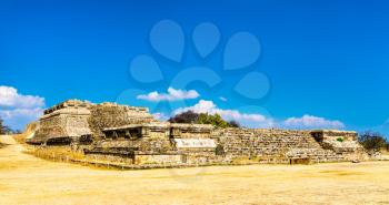 Monte Alban, a large pre-Columbian archaeological site near Oaxaca. UNESCO world heritage in Mexico