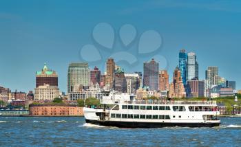 Ferry connecting New York City, Liberty and Ellis Islands and Jersey City - USA