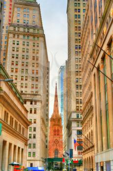View of Trinity Church in Manhattan - New York City, United States