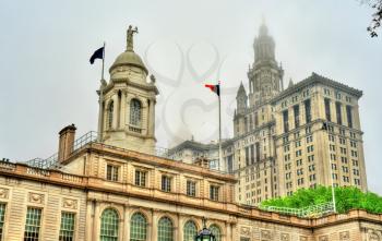 New York City Hall and the Manhattan Municipal Building