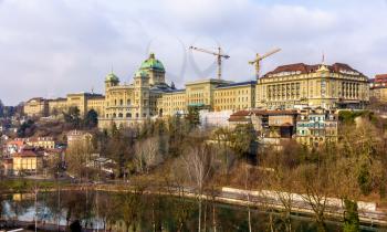 View of the Federal Palace of Switzerland (Bundeshaus) in Bern