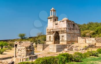 Fortifications of Chittor Fort in Chittorgarh city. A UNESCO world heritage site in Rajasthan, India