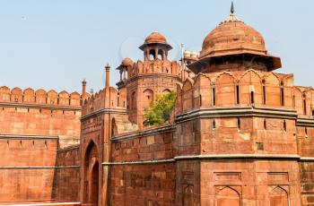 Delhi Gate of Red Fort in Delhi. A UNESCO world heritage site in India