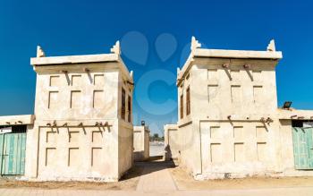 Traditional houses at Arad Fort on Muharraq Island, the Kingdom of Bahrain