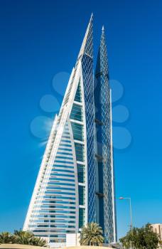 Bahrain World Trade Center in Manama. The Persian Gulf