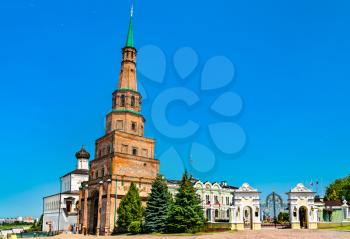 Soyembika Tower of Kazan Kremlin. UNESCO world heritage in Tatarstan, Russia