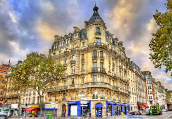 Typical buildings in Paris, the capital of France.