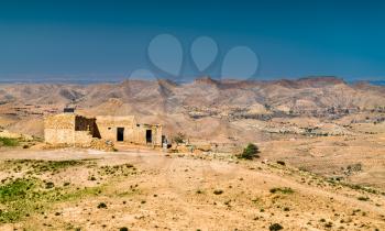 Landscape at Toujane, a Berber mountain village in southern Tunisia. North Africa