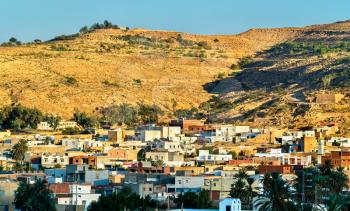 Panorama of Tataouine, a city in southern Tunisia. North Africa