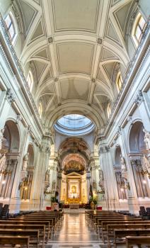 Palermo, Italy - October 29, 2017: Interior of Palermo Cathedral, a UNESCO world heritage site in Sicily