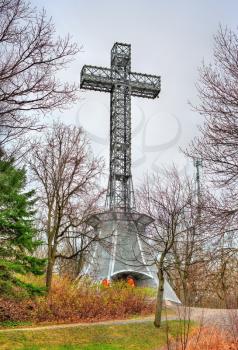Montreal, Canada - April 30, 2017: The Mount Royal Cross, built in 1924