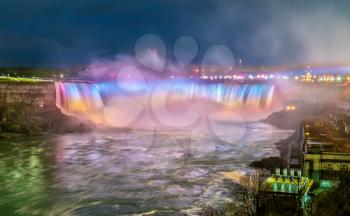 Horseshoe Falls, also known as Canadian Falls at Niagara Falls. View from Canada