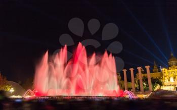 The Magic Fountain of Montjuic in Barcelona, Spain