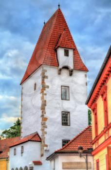 Rabenstejnska vez, a tower in the old town of Ceske Budejovice - South Bohemia, Czech Republic