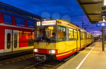 Tram-train at Karlsruhe railway station - Germany
