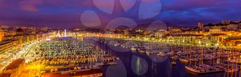 View of the Vieux port (Old Port) in Marseille, France