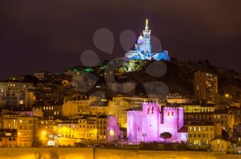 Notre-Dame de la Garde and Abbey of Saint Victor in Marseille - France