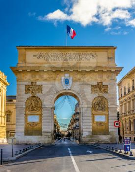 Porte du Peyrou, a triumphal arch in Montpellier - France