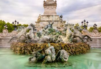 Fountain at the Girondists monument in Bordeaux - France