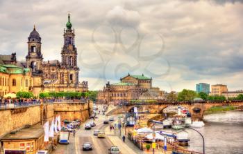 Bruhl Terrace, a historic architectural ensemble in Dresden, Germany