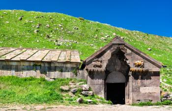 Orbelian Caravanserai at Vardenyats or Selim Mountain Pass in Armenia