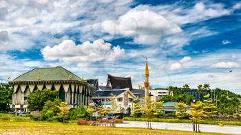 Architecture of downtown Bandar Seri Begawan, the capital of Brunei Darussalam