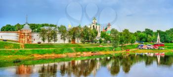 View of the Transfiguration Monastery with the Kotorosl River in Yaroslavl, the Golden Ring of Russia
