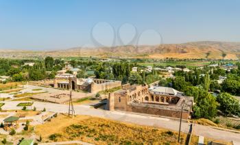 View of Madrasas Kuhna and Nav from Hisor Fortress in Tajikistan