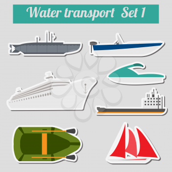 Set of water transport icon  for creating your own infographics or maps. Vector illustration